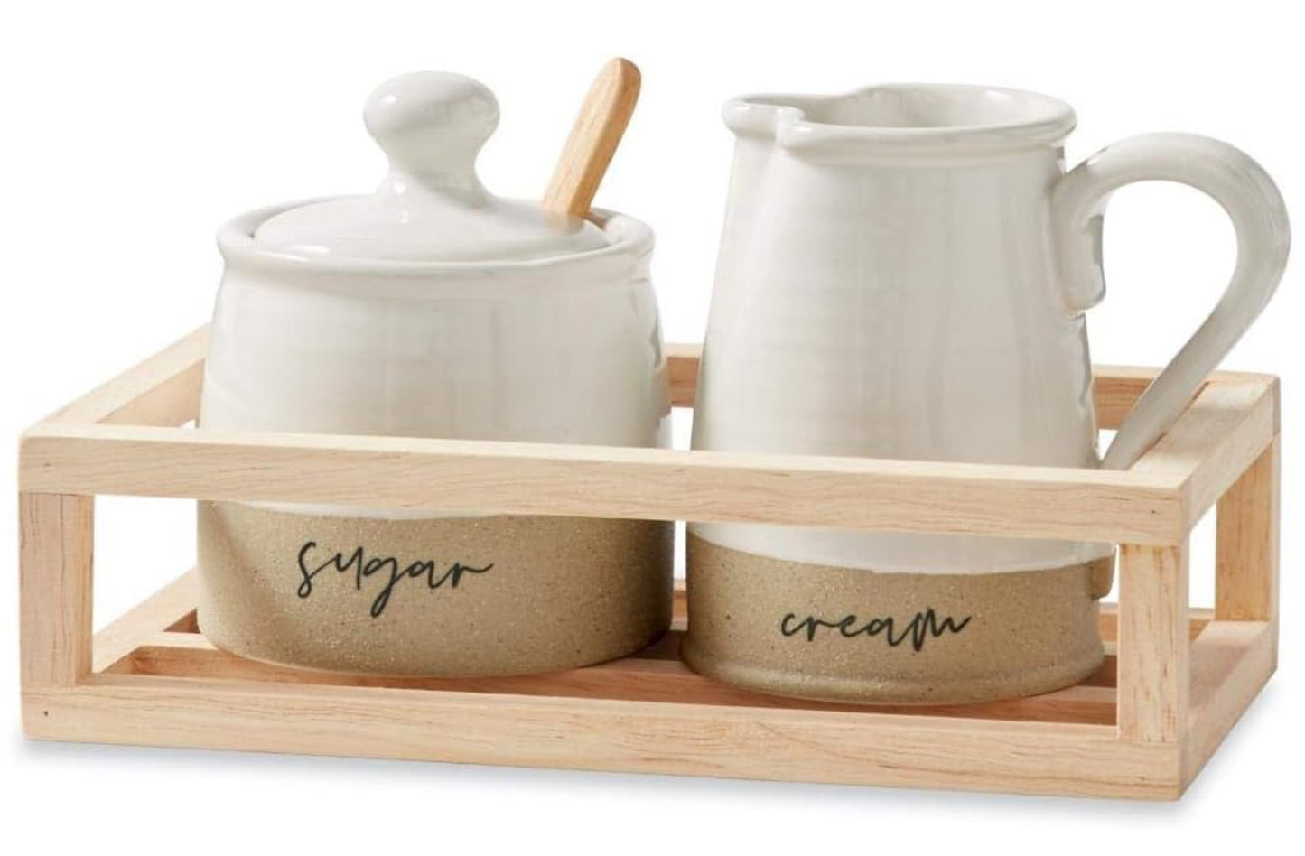 Stoneware Cream and Sugar Set