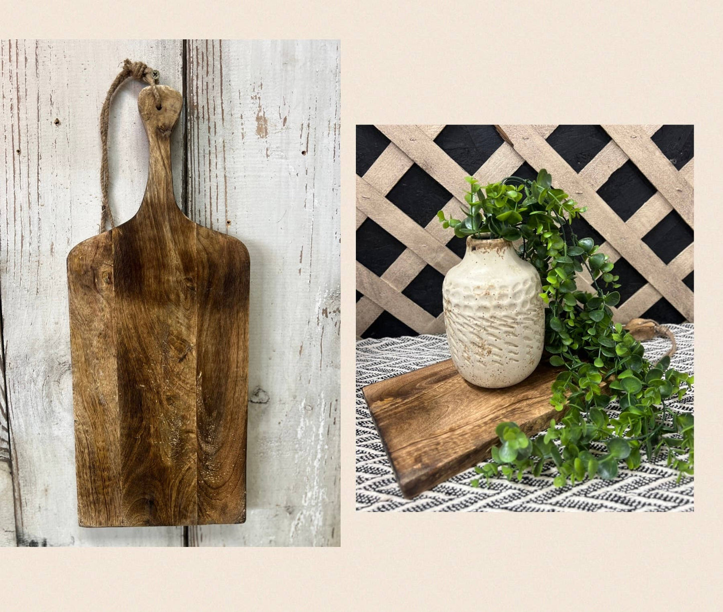 Dark Wood Rectangle Chopping Board 17x7x0.5in