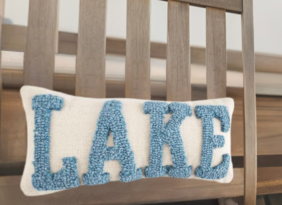 Mini Lake Hooked Pillow