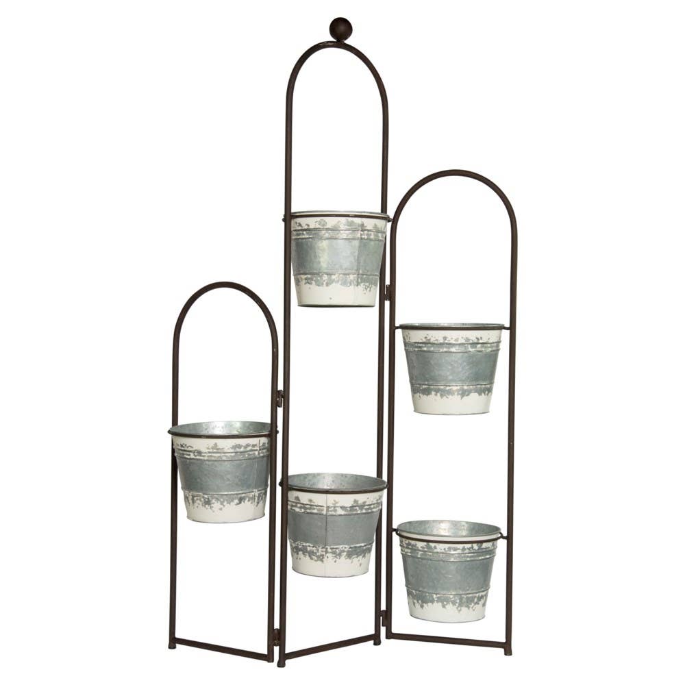 Tin Bucket Plant Stand