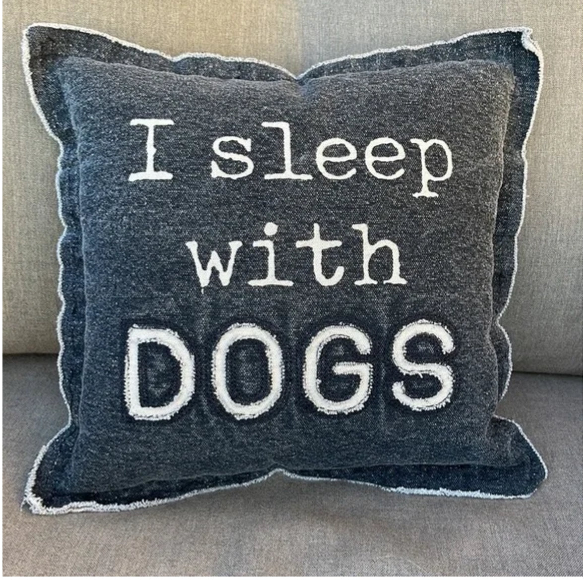 I Sleep With Dogs Pillow