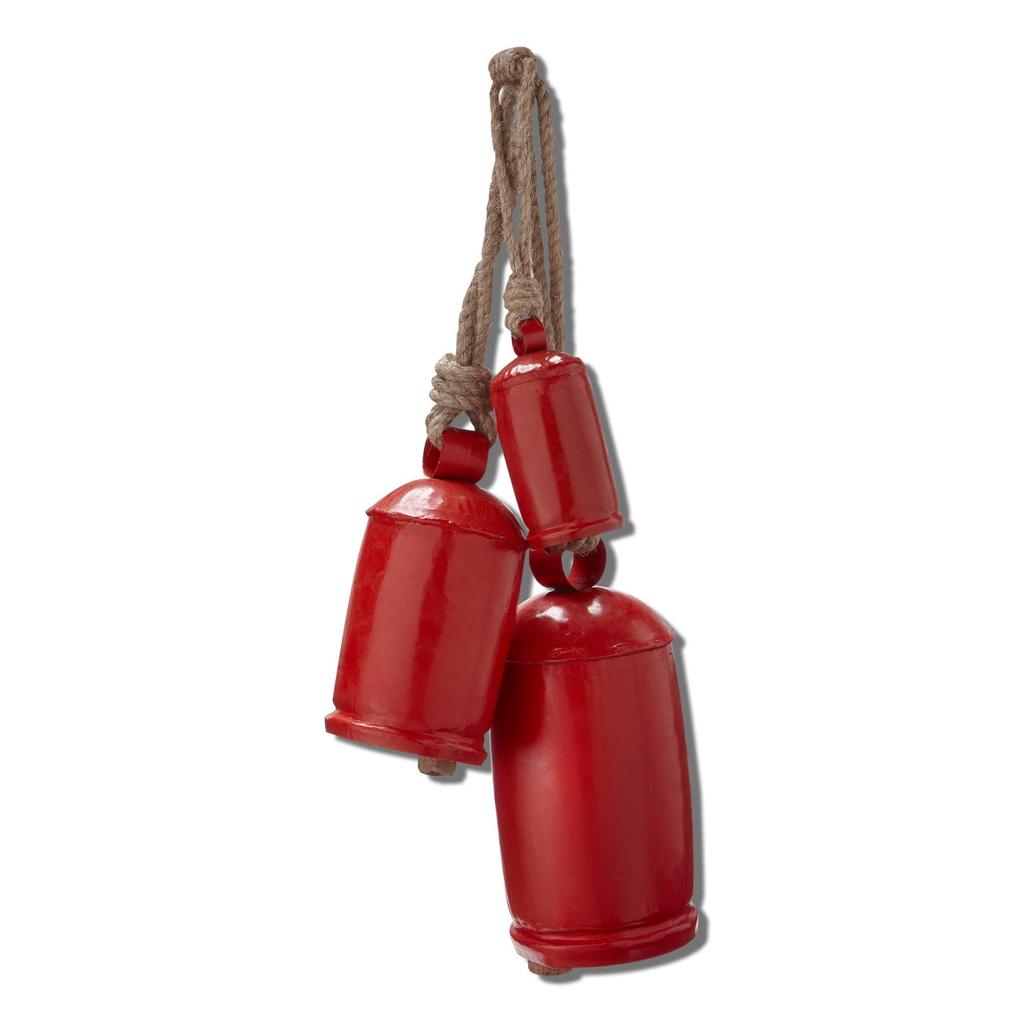 Christmas Antique Hanging Bells Set of 3 - Red