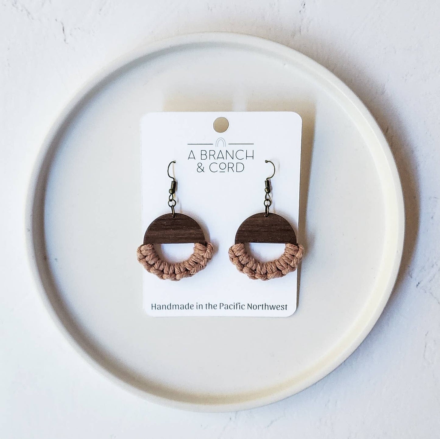 Macrame Knotted Semi-Circle Earrings - Pick Your Own