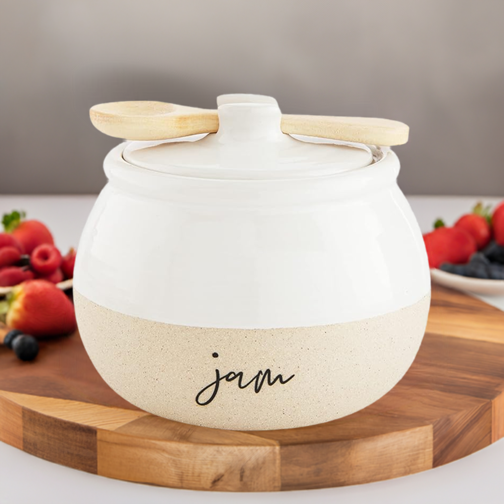 Stoneware Jam Jar Set `