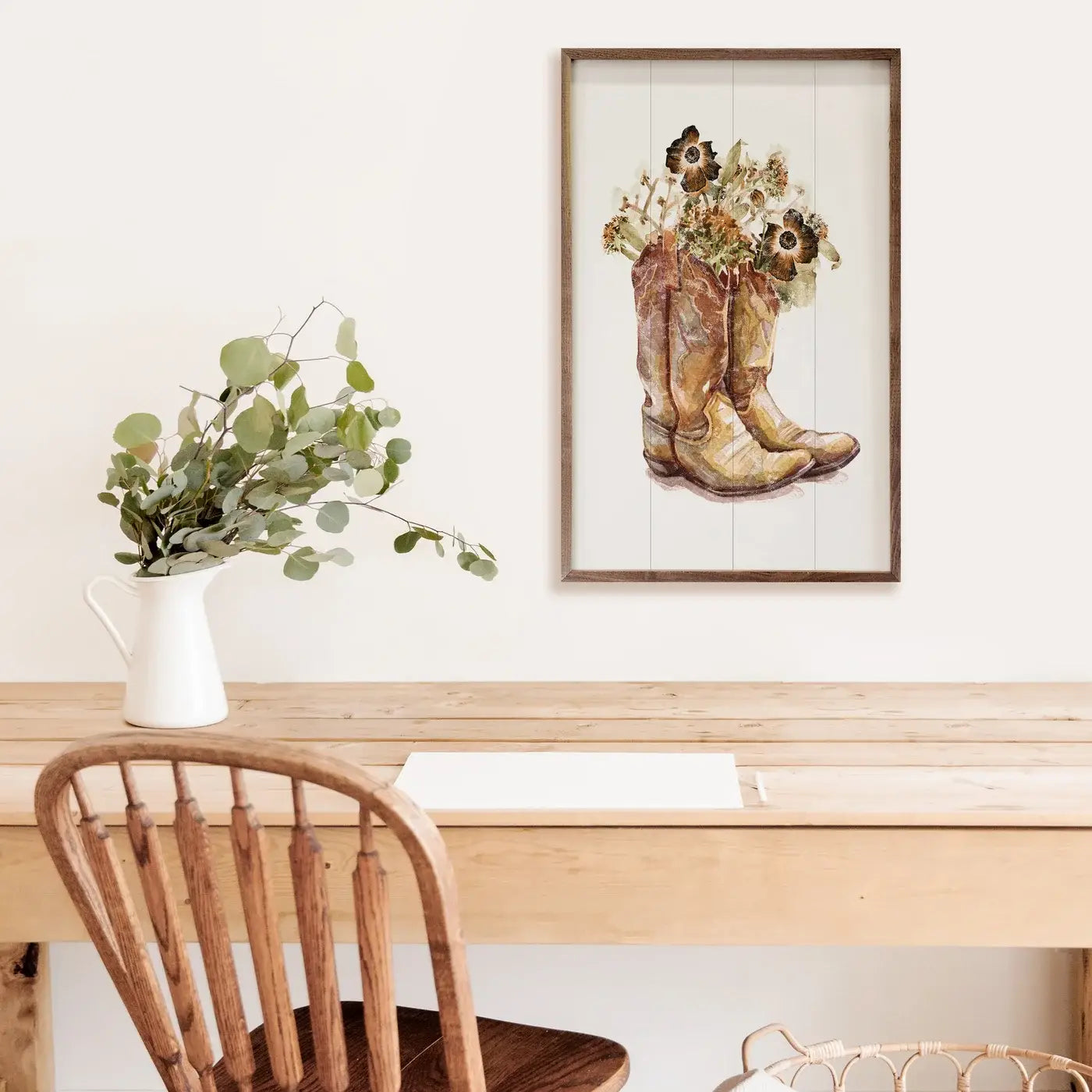 Brown Boots With Flowers