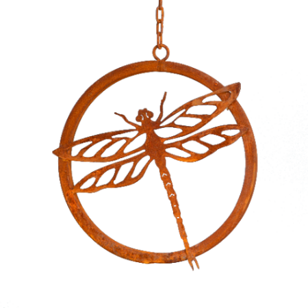 Dragonfly Ring -Metal Silhouette Garden Yard Home Art Decor