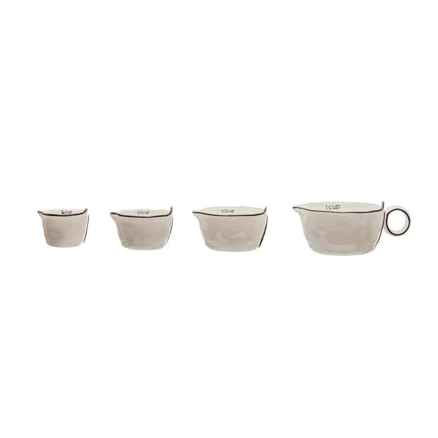 Stoneware measuring cup, set of 4