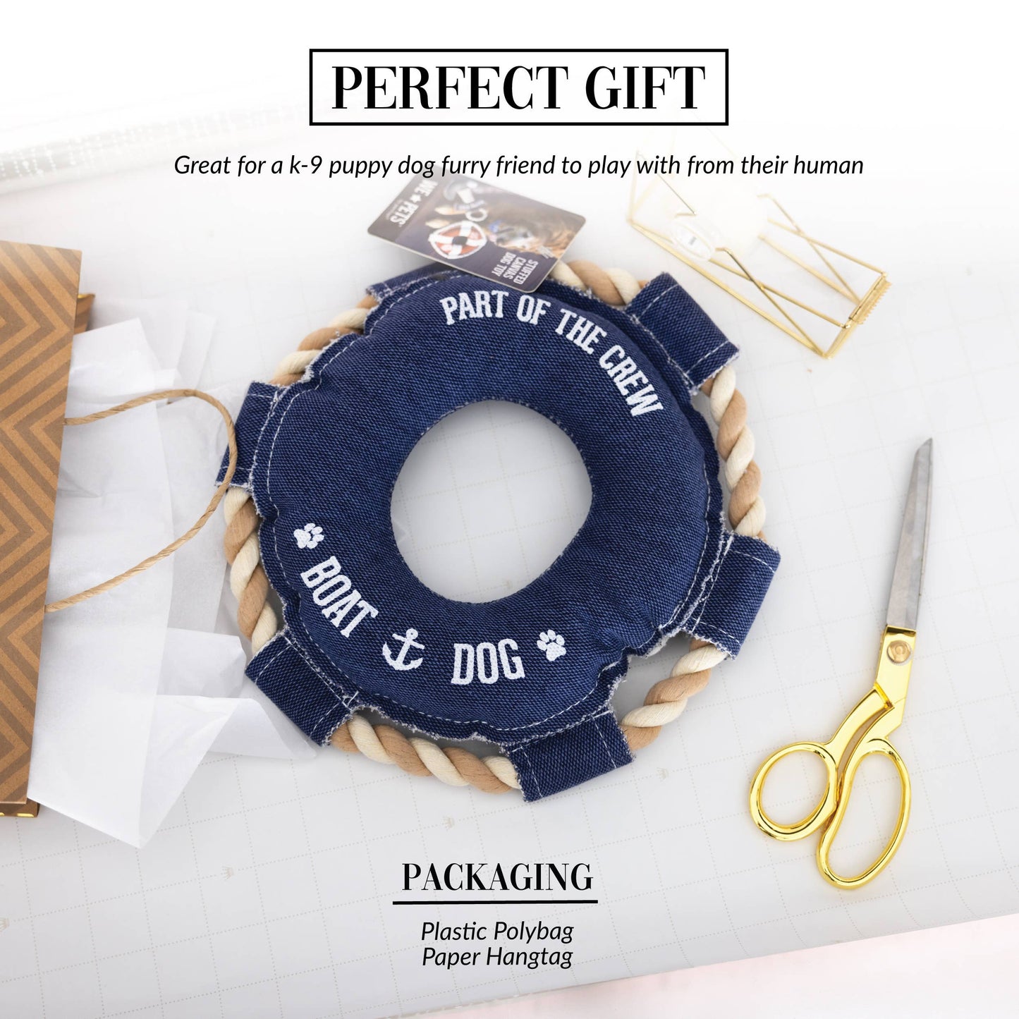 Boat Dog - Canvas Dog Toy on Rope