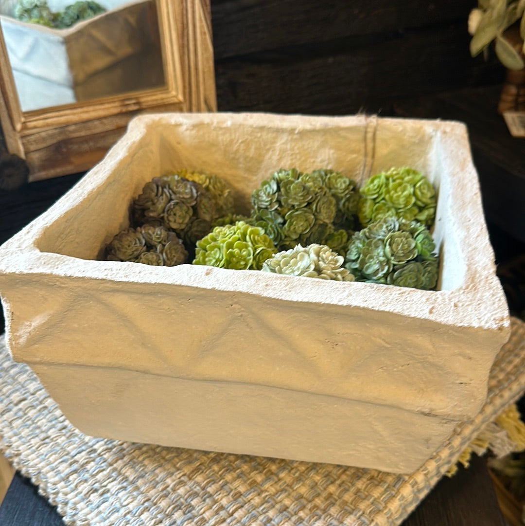 Papier- Mache Square Footed Bowl