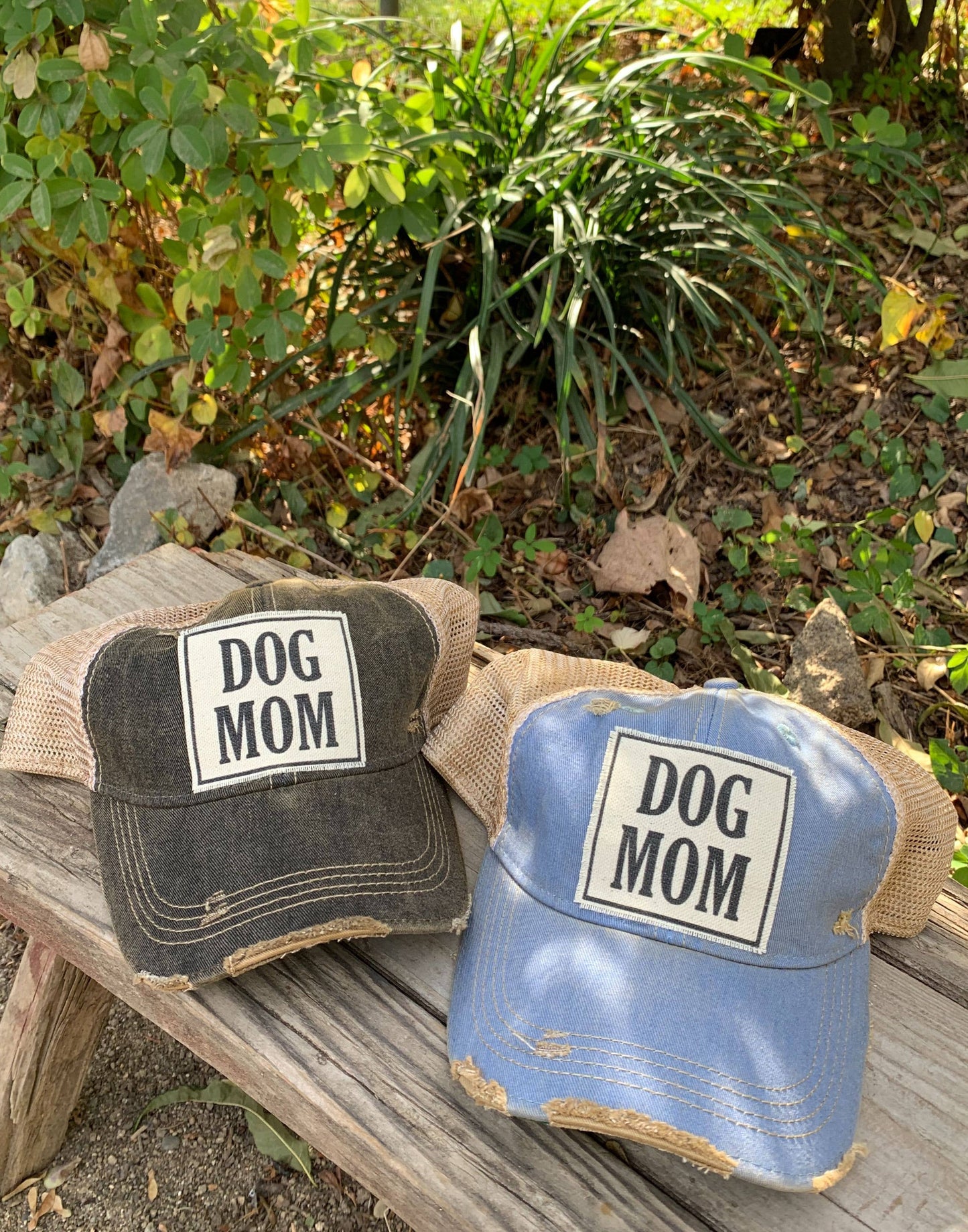 Dog Mom Distressed Trucker Hat Baseball Cap