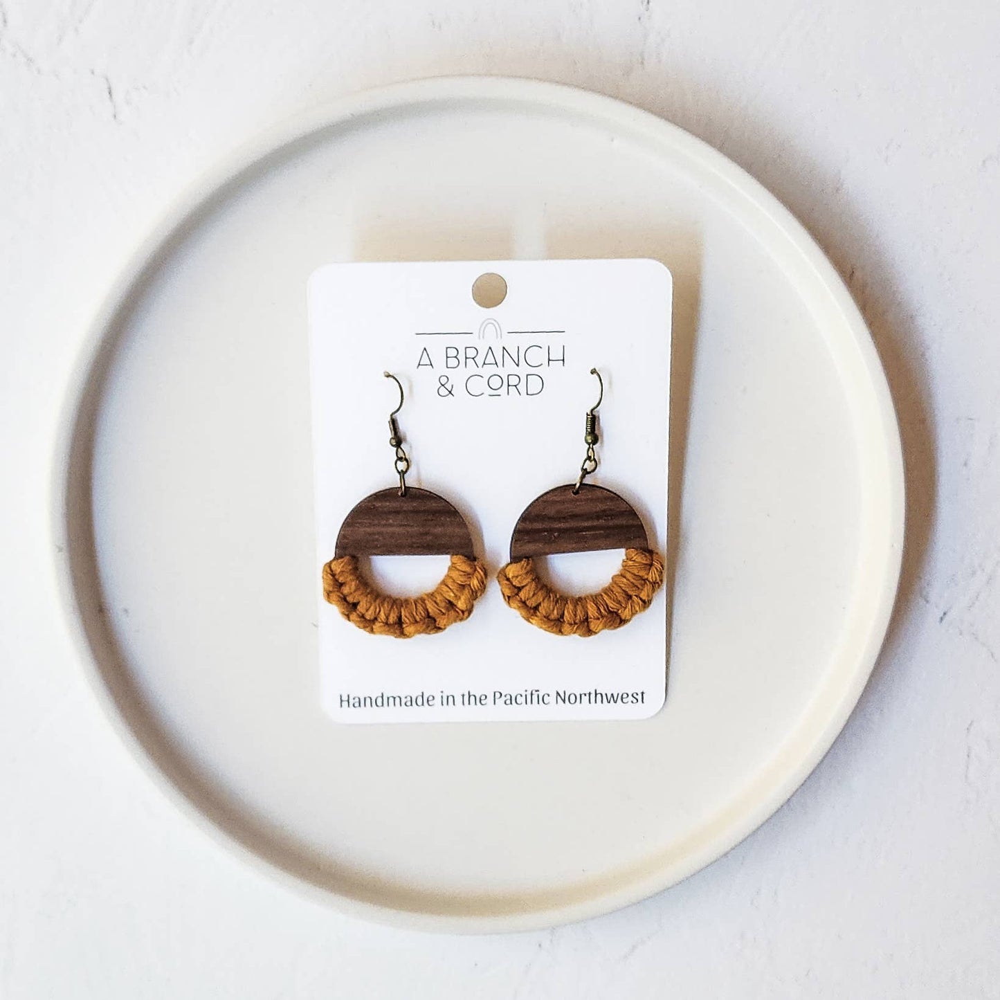 Macrame Knotted Semi-Circle Earrings - Pick Your Own