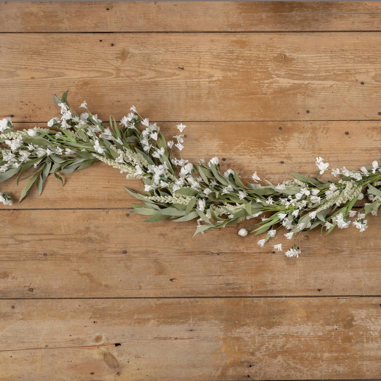 5' WHITE DAISY & CREAM HEATHER GARLAND