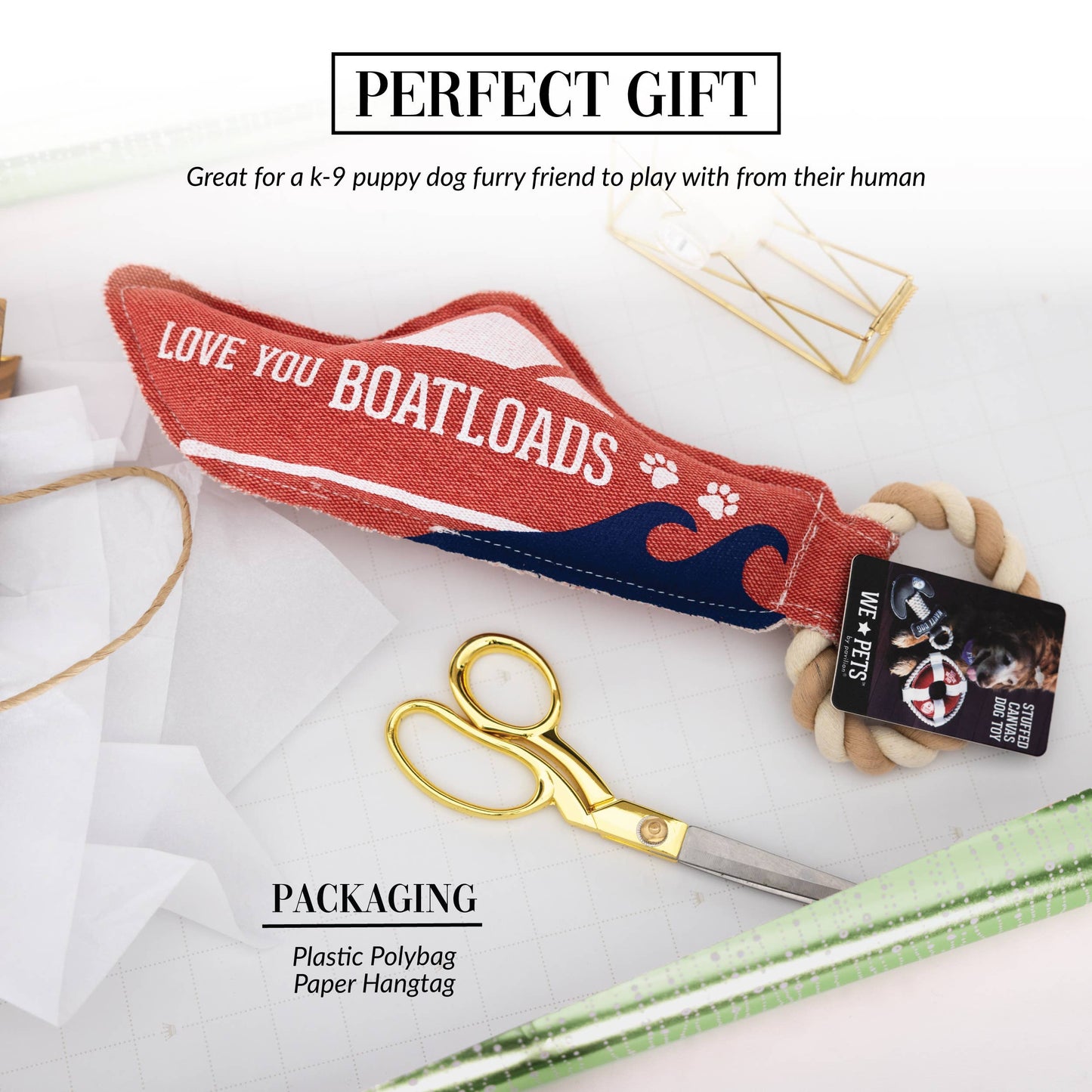 Boatloads - Canvas Dog Toy on Rope
