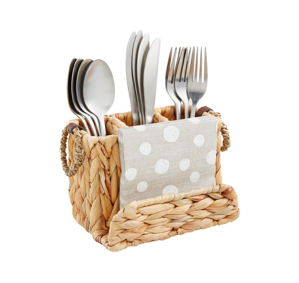 WOVEN UTENSIL CADDY & NAPKIN SET