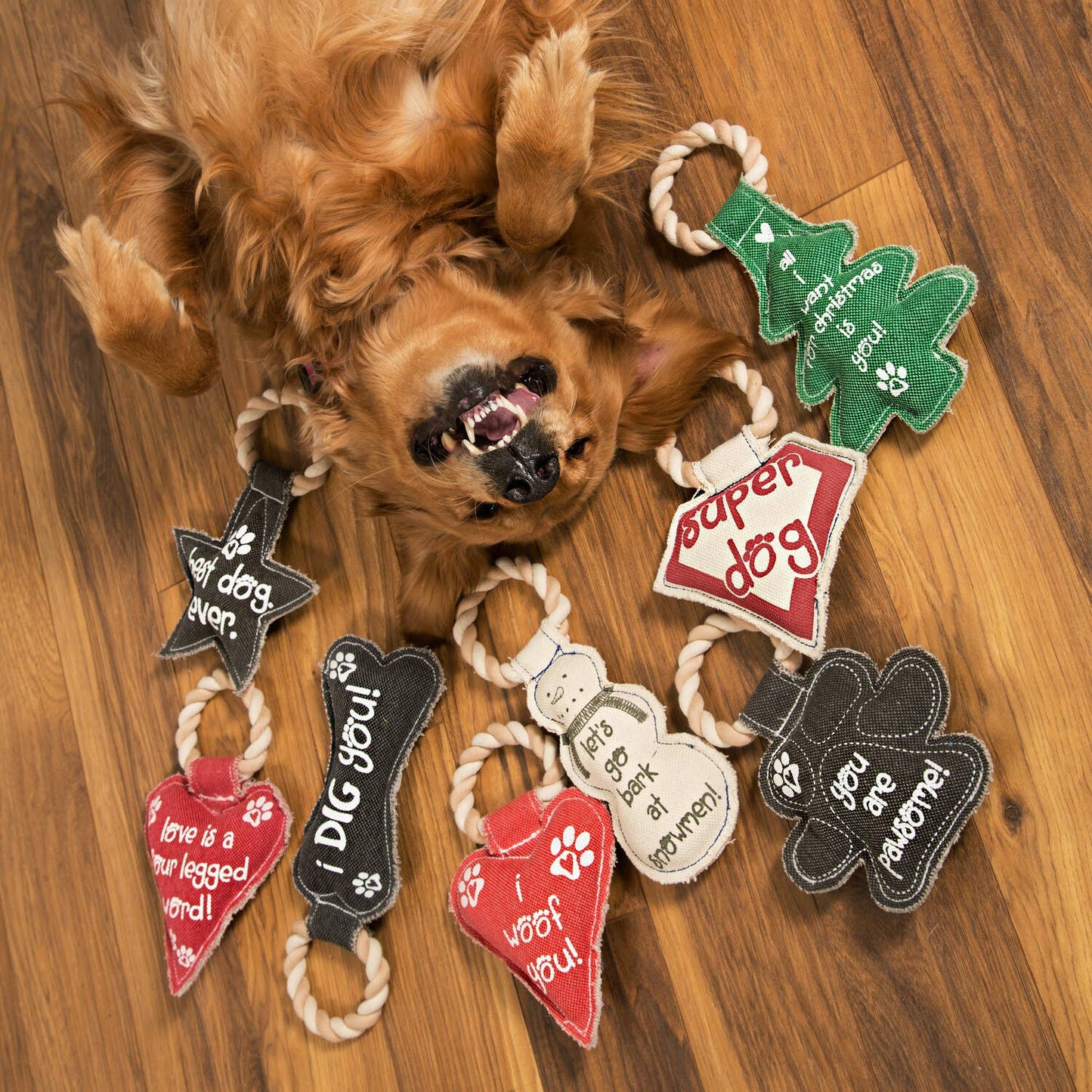 I Dig You Bone Shaped Sturdy Canvas Tug of War Dog Toy