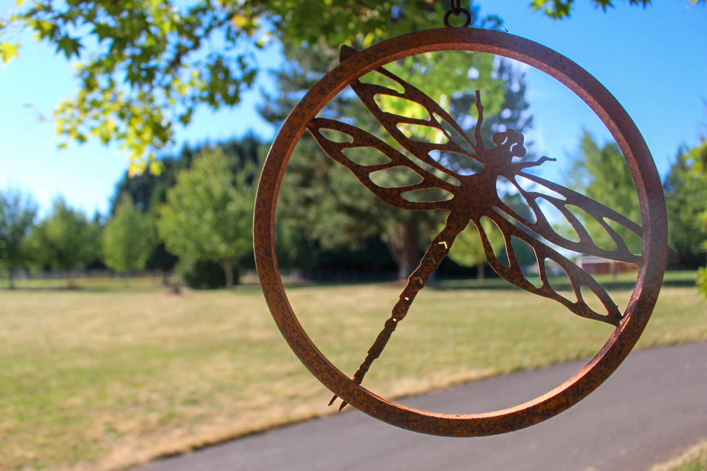Dragonfly Ring -Metal Silhouette Garden Yard Home Art Decor