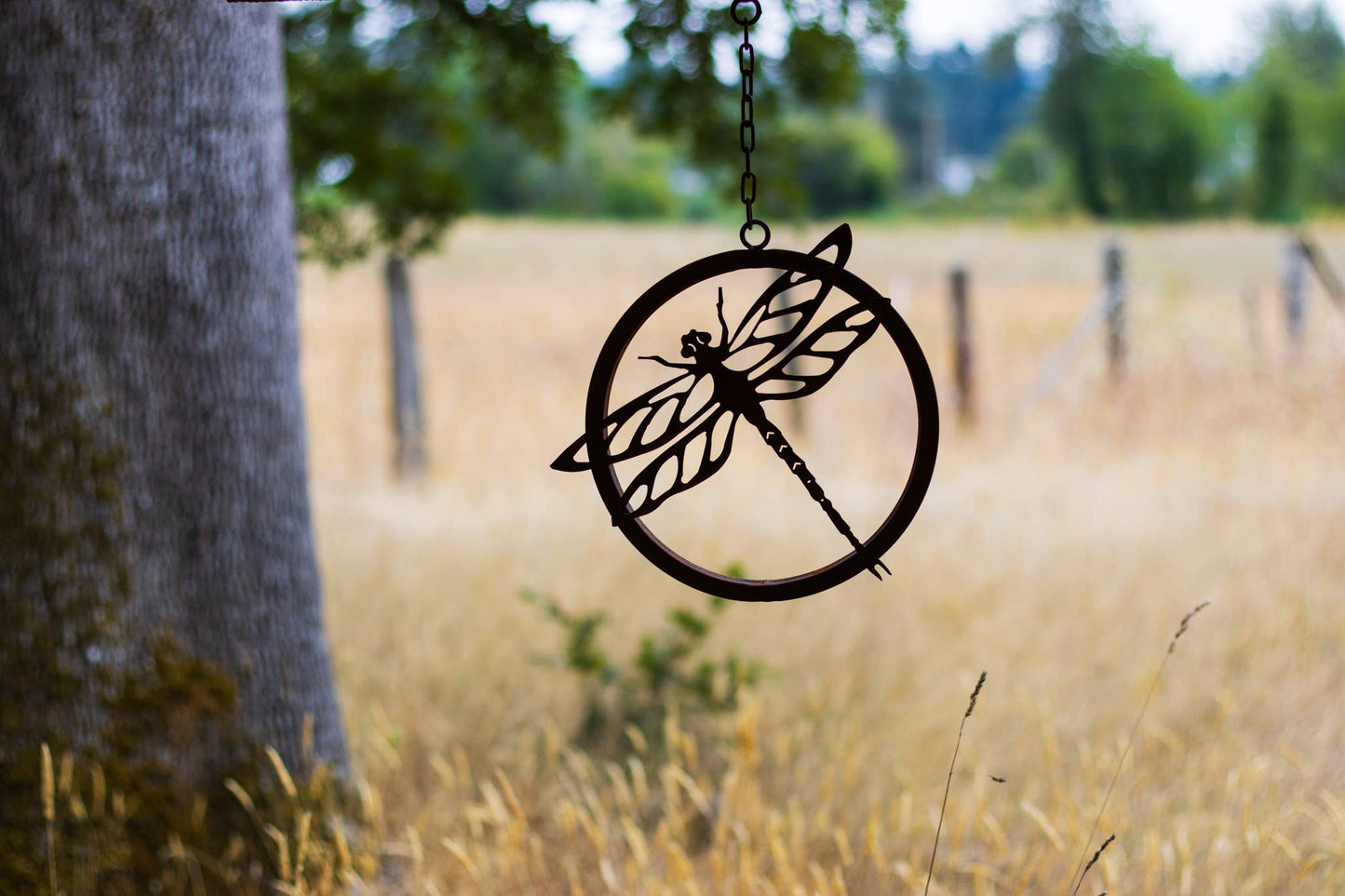 Dragonfly Ring -Metal Silhouette Garden Yard Home Art Decor
