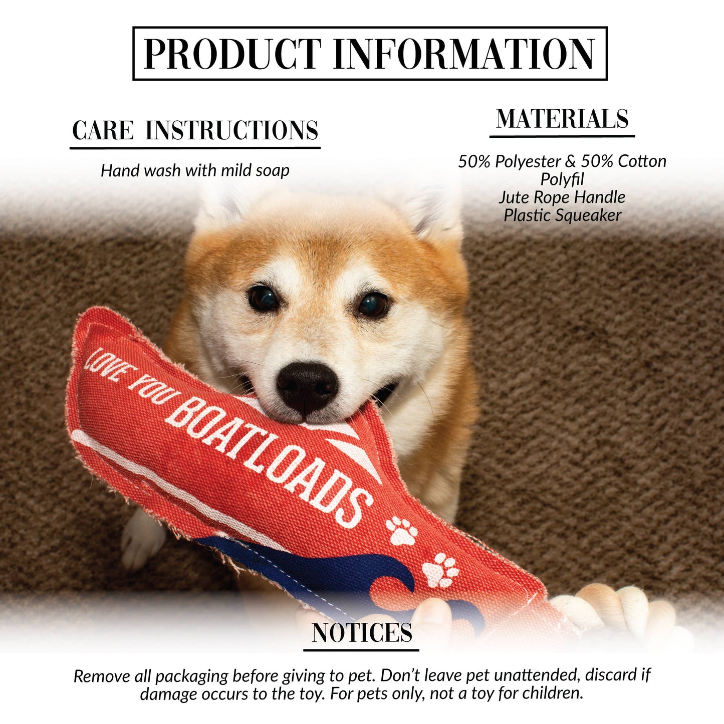 Boatloads - Canvas Dog Toy on Rope