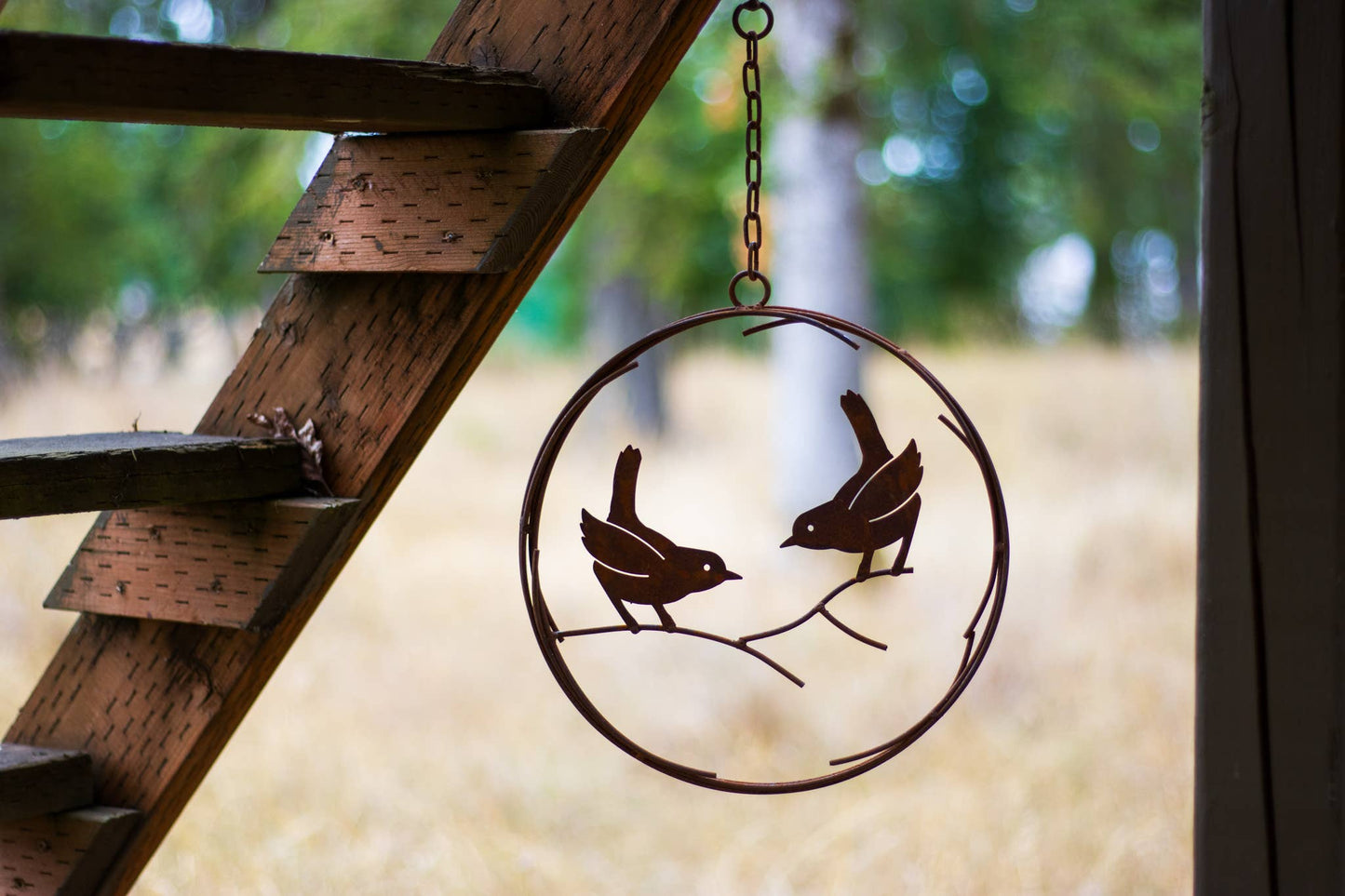 Birds Wire Wreath -Metal Silhouette Garden Yard Home Art