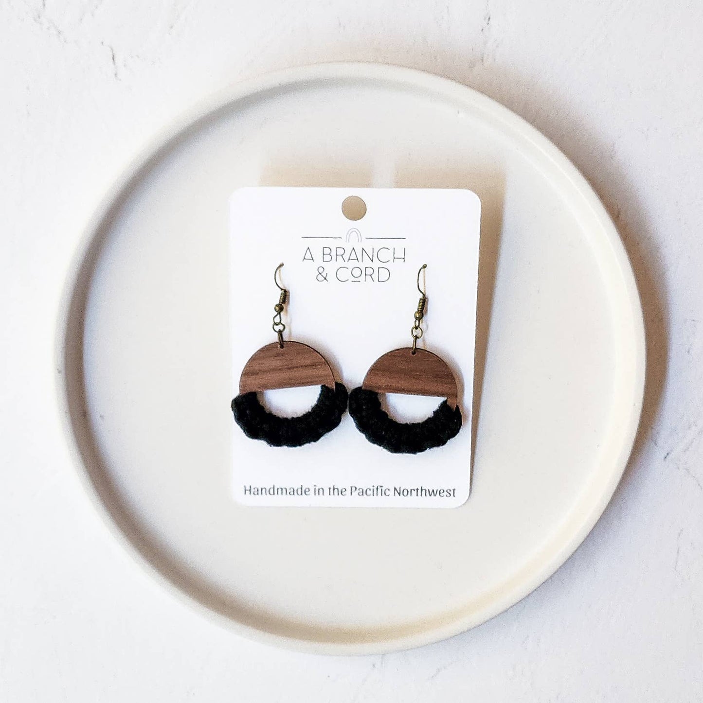 Macrame Knotted Semi-Circle Earrings - Pick Your Own