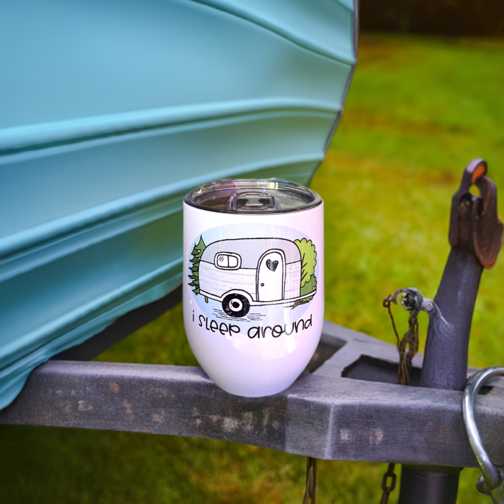 I Sleep Around Wine Tumbler