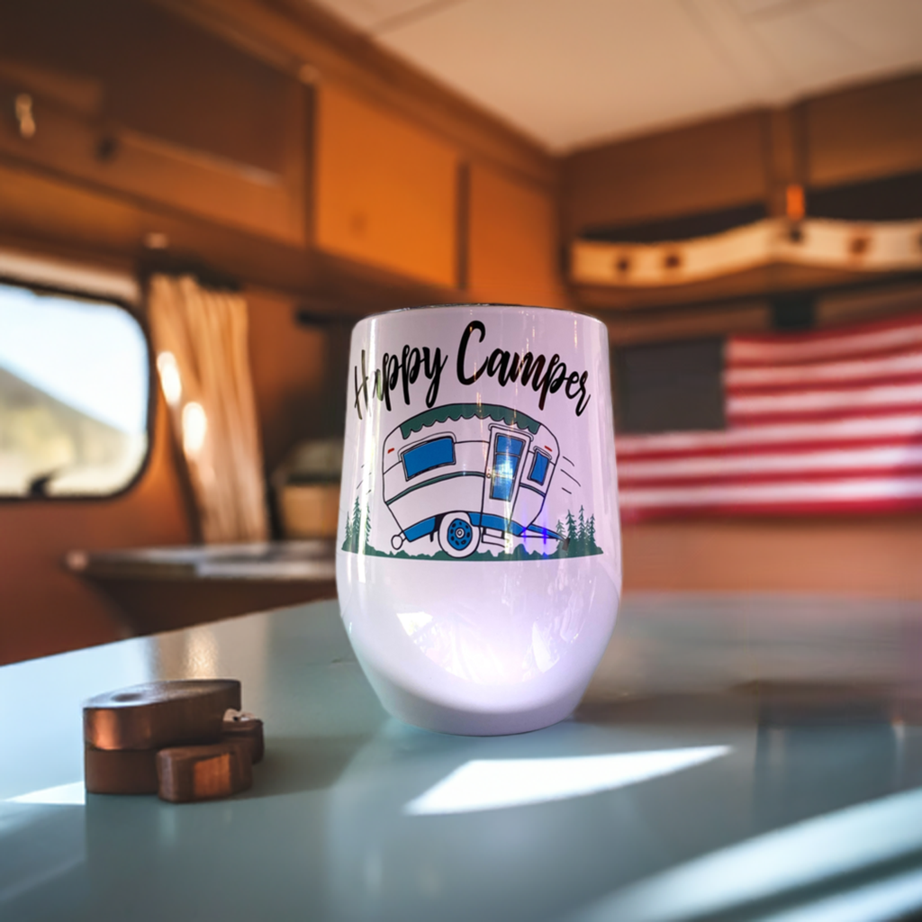Happy Camper Wine Tumbler