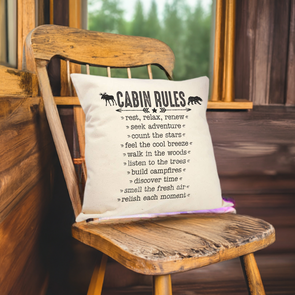 Cabin Rules | 18" Pillow