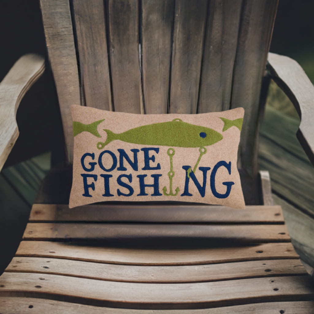 FELTED FISH LAKE PILLOW