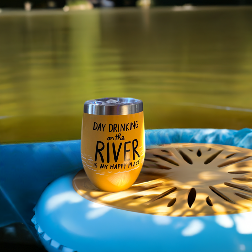Day Drinking On The River Is My Happy Place wine tumbler