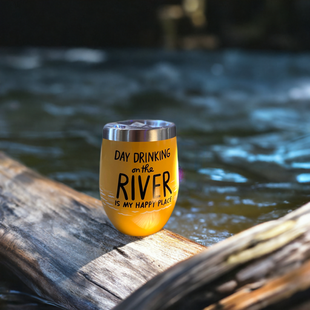 Day Drinking On The River Is My Happy Place wine tumbler