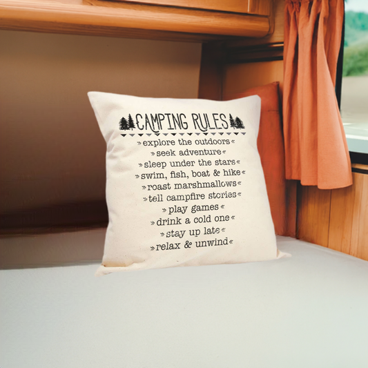 Camping Rules | 18" Pillow