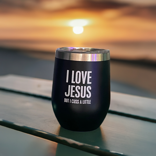 I Love Jesus Wine Tumbler