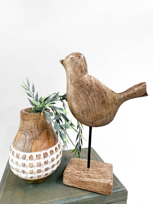 Natural Wooden Bird Stand