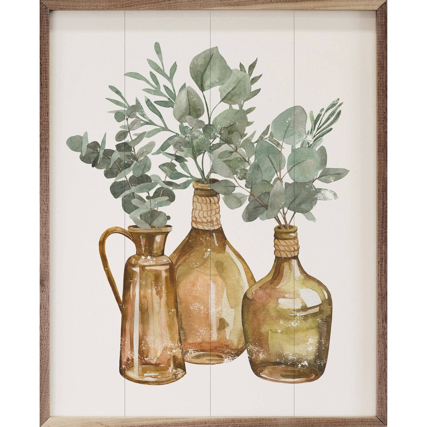 Trio Plants Brown Vases