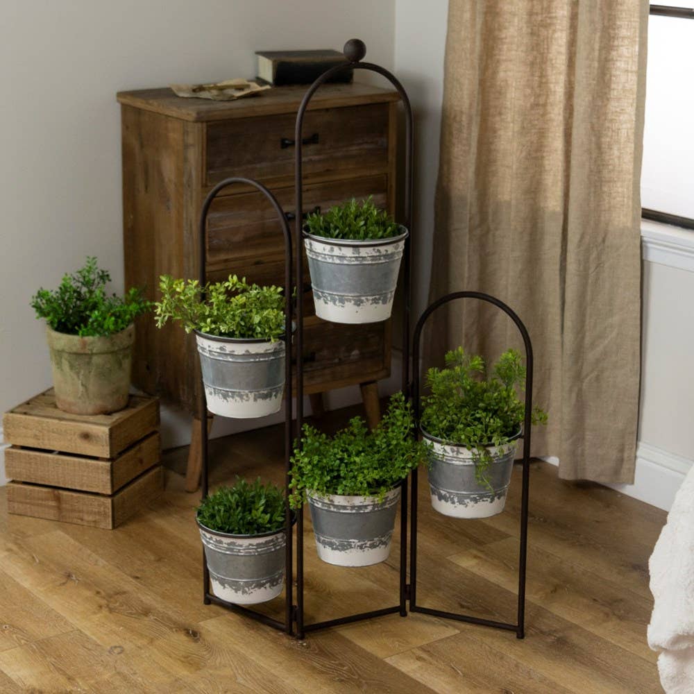 Tin Bucket Plant Stand