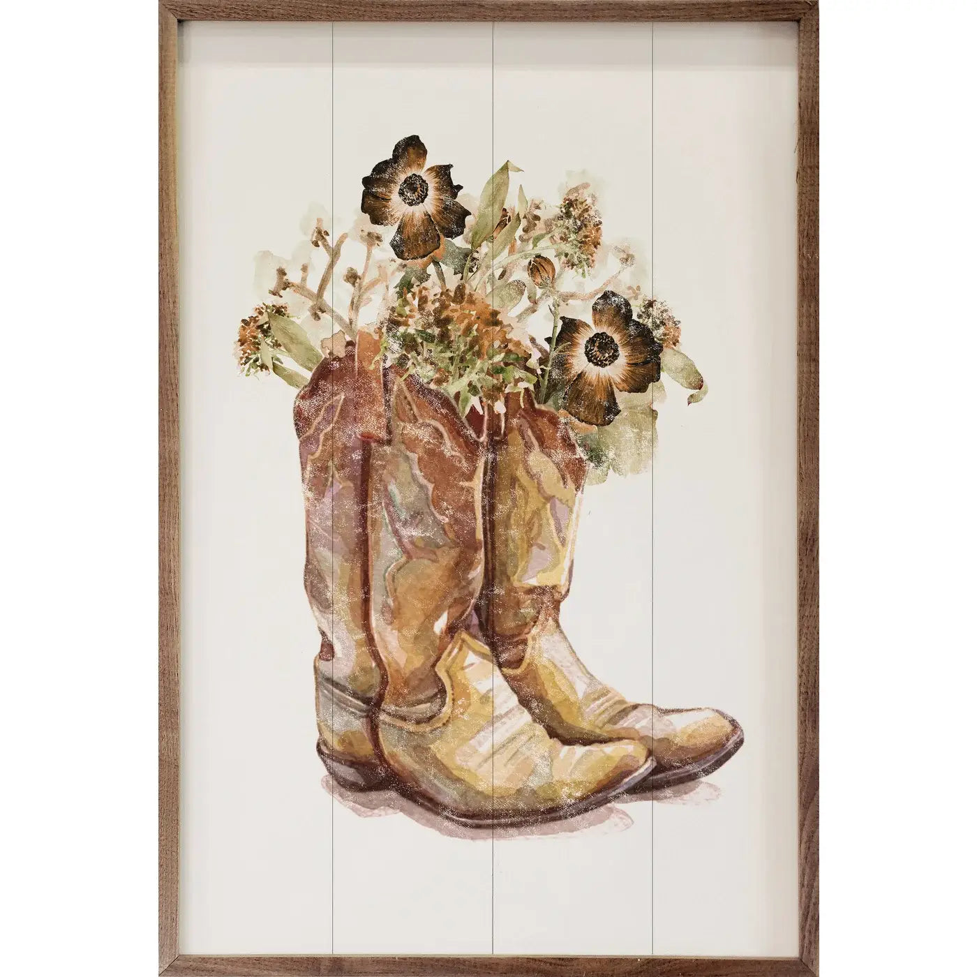 Brown Boots With Flowers